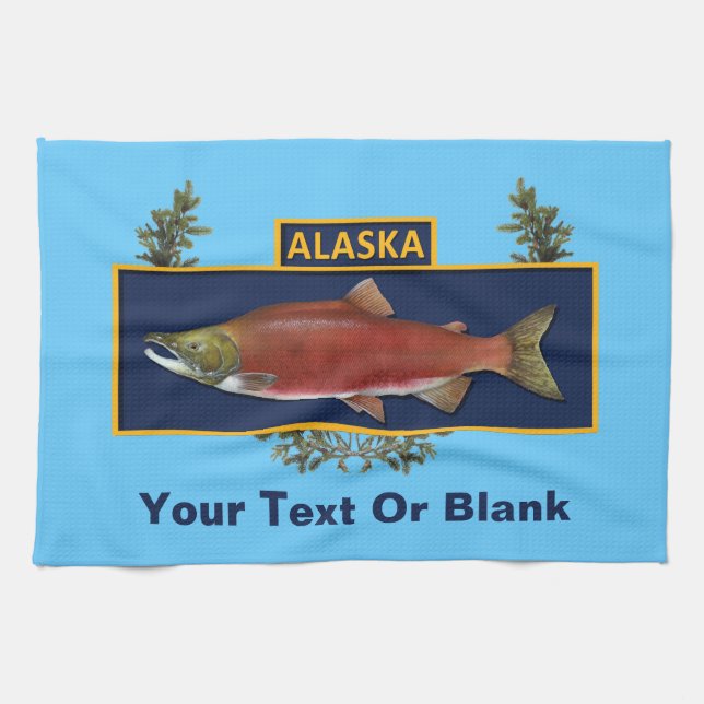 Alaska Combat Fisherman Badge Tea Towel (Horizontal)