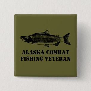 Alaska Combat Fishing Veteran 15 Cm Square Badge
