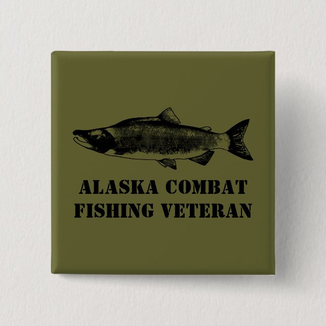 Alaska Combat Fishing Veteran 15 Cm Square Badge (Front)