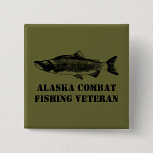 Alaska Combat Fishing Veteran 15 Cm Square Badge