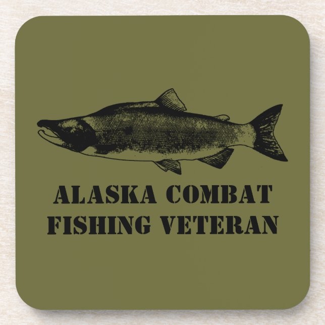 Alaska Combat Fishing Veteran Coaster (Front)