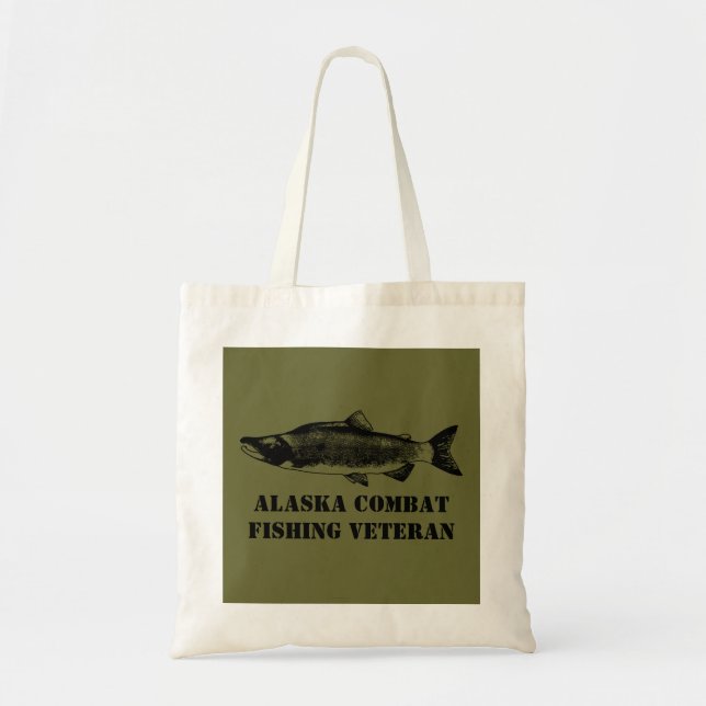 Alaska Combat Fishing Veteran Tote Bag (Front)