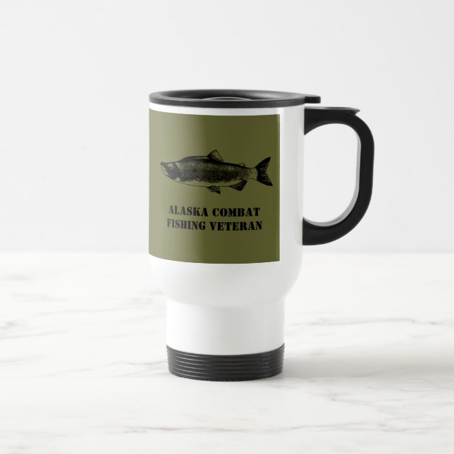 Alaska Combat Fishing Veteran Travel Mug (Right)