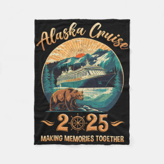 Alaska Cruise 2025 Family Adventure Matching Famil Fleece Blanket