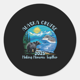Alaska Cruise 2025 Matching Family Friends Alaskan Classic Round Sticker