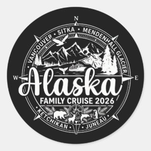 Alaska Cruise 2026 Family Alaskan Vacation Classic Round Sticker