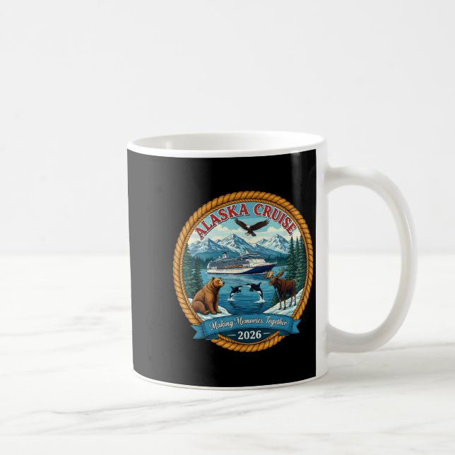 Alaska Cruise 2026 Matching Friends And Family Gro Coffee Mug (Right)