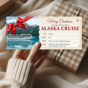 Alaska Cruise Christmas Reveal Gift Ticket Card
