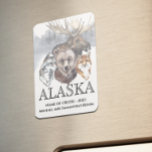 Alaska Cruise Cruising Animals Bear Wolf Moose Magnet<br><div class="desc">This design may be personalised in the area provided by changing the photo and/or text. Or it can be customised by clicking Personalise this Template and then choosing the click to customise further option and delete or change the colour of the background, add text, change the text colour or style,...</div>