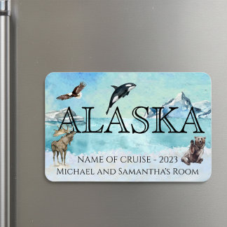 Alaska Cruise Cruising Custom Bear Moose Large Magnet