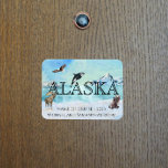 Alaska Cruise Cruising Custom Bear Moose Snow Magnet<br><div class="desc">This design may be personalised in the area provided by changing the photo and/or text. Or it can be customised by clicking Personalise this Template and then choosing the click to customise further option and delete or change the colour of the background, add text, change the text colour or style,...</div>