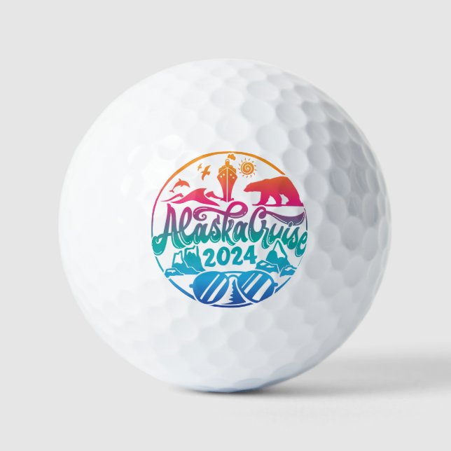 Alaska Cruise Ship Vacation Design  Golf Balls (Front)