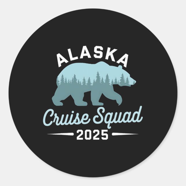 Alaska Cruise Squad 2025 Family Vacation Matching  Classic Round Sticker (Front)