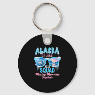 Alaska Cruise Squad 2025 Vacay Sungles Ice Theme Key Ring