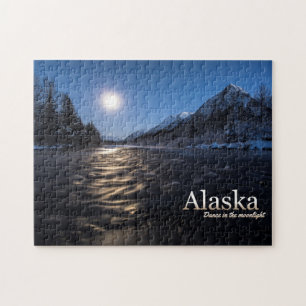 Alaska Dance In The Moonlight Jigsaw Puzzle