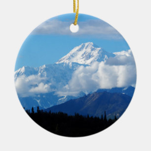 Alaska Denali Mountain landscape Ceramic Tree Decoration