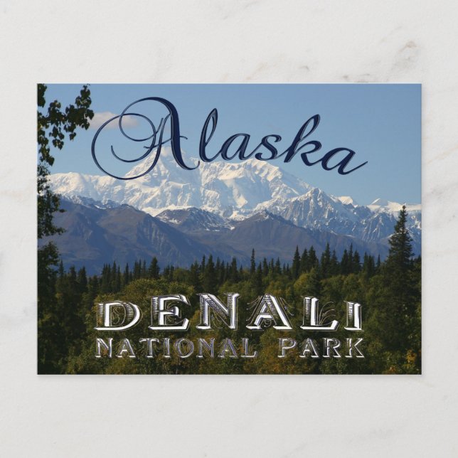 Alaska Denali National Park Mount McKinley Card (Front)