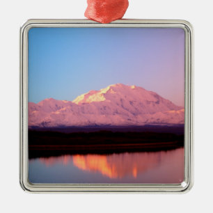 Alaska, Denali National Park, Mt. McKinley at Metal Tree Decoration