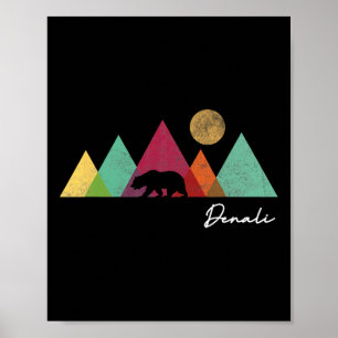 Alaska Denali National Park Souvenir Colourful Bea Poster