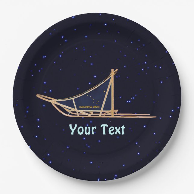 Alaska Dog Sled Mail Paper Plate (Front)