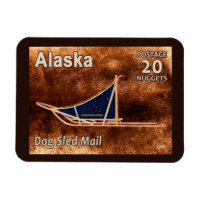 Alaska Dog Sled Mail Postage Stamp