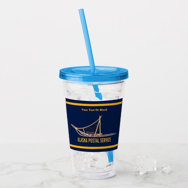 Alaska Dog Sled Postal Carrier Acrylic Tumbler (Front Ice)