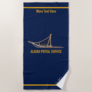 Alaska Dog Sled Postal Carrier Beach Towel