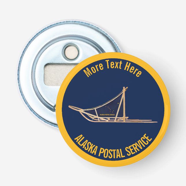 Alaska Dog Sled Postal Carrier Bottle Opener (Front)