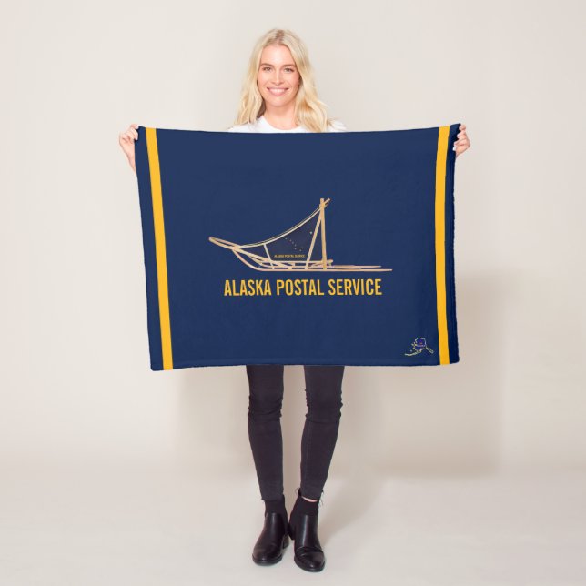 Alaska Dog Sled Postal Carrier Fleece Blanket (In Situ)