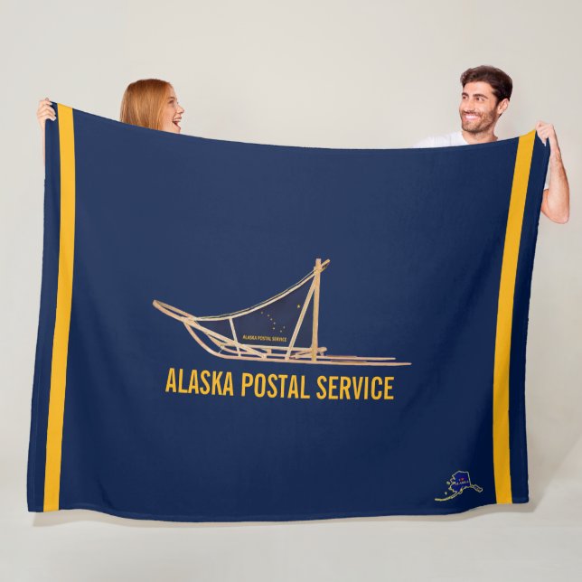 Alaska Dog Sled Postal Carrier Fleece Blanket (In Situ)