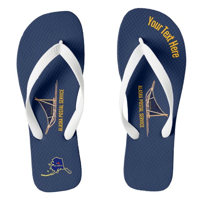 Alaska Dog Sled Postal Carrier Flip Flops (Footbed)