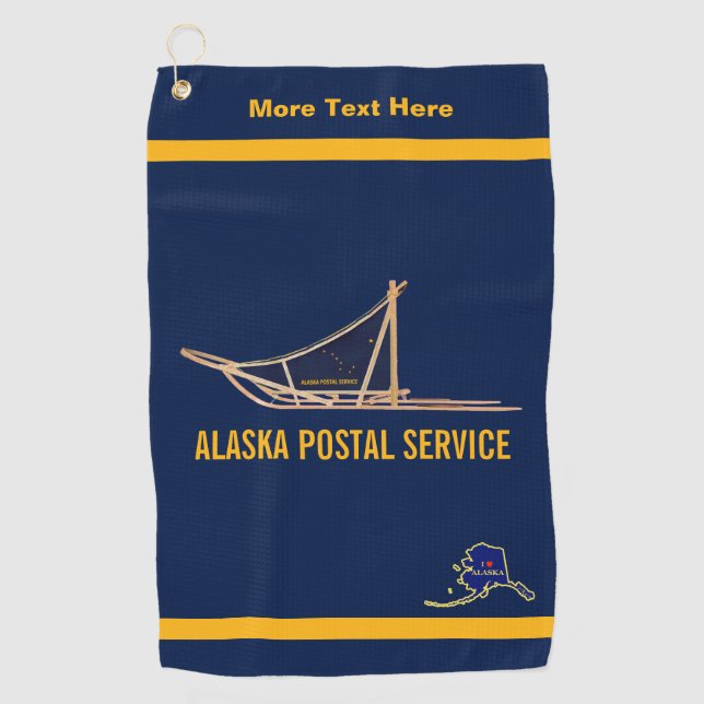 Alaska Dog Sled Postal Carrier Golf Towel (Front)