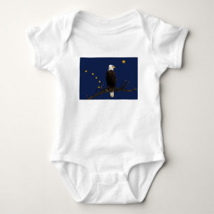 Alaska Eagle And Flag Baby Bodysuit