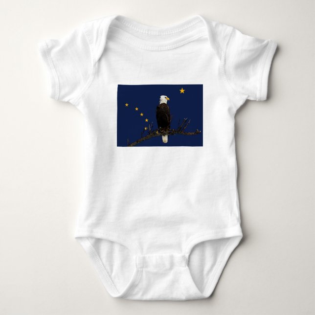 Alaska Eagle And Flag Baby Bodysuit (Front)