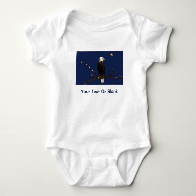 Alaska Eagle And Flag Baby Bodysuit (Front)