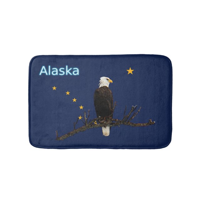 Alaska Eagle And Flag Bath Mat (Front)