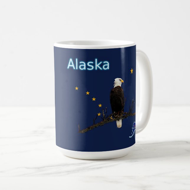 Alaska Eagle And Flag Coffee Mug (Front Right)