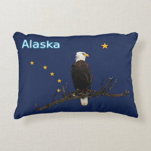 Alaska Eagle And Flag Decorative Cushion