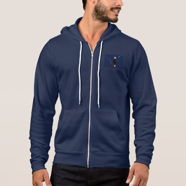 Alaska Eagle And Flag Hoodie (Front)