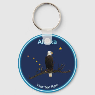 Alaska Eagle And Flag Key Ring