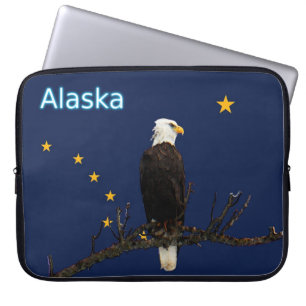 Alaska Eagle And Flag Laptop Sleeve