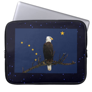 Alaska Eagle And Flag Laptop Sleeve