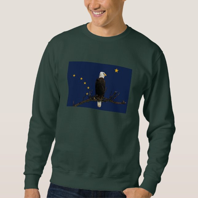 Alaska Eagle And Flag Sweatshirt (Front)