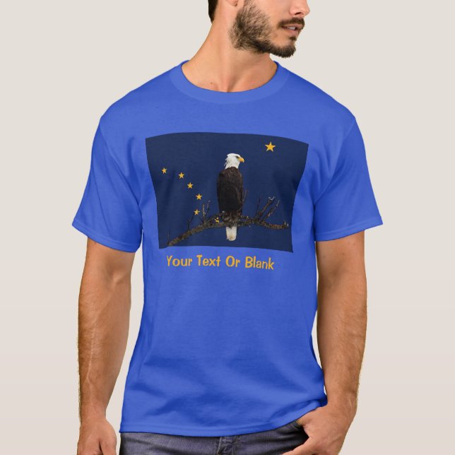 Alaska Eagle And Flag T-Shirt (Front)