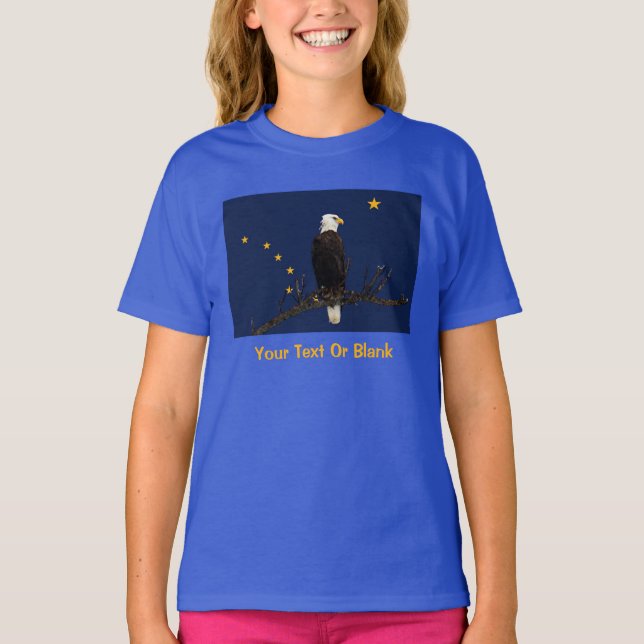 Alaska Eagle And Flag T-Shirt (Front)
