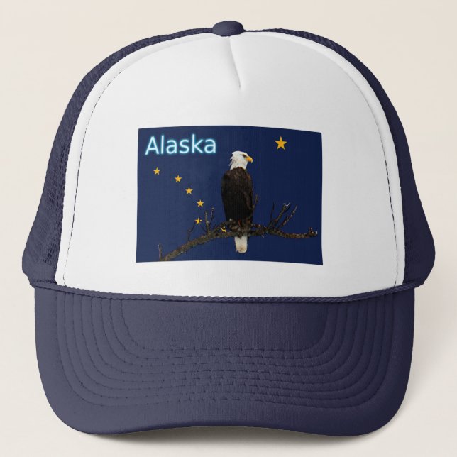 Alaska Eagle And Flag Trucker Hat (Front)