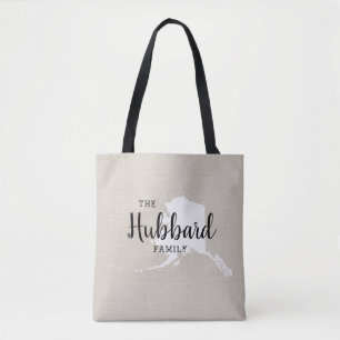 Alaska Family Monogram State Tote Bag