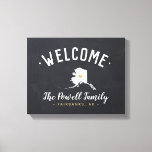 Alaska Family Monogram Welcome Sign