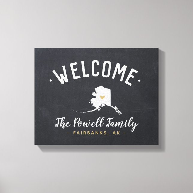 Alaska Family Monogram Welcome Sign (Front)