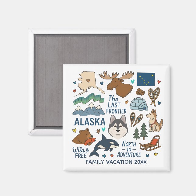Alaska Family Trip Keepsake Custom Magnet (Front/Back)